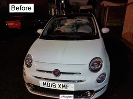 FIAT 500 312 before front windscreen replacement
